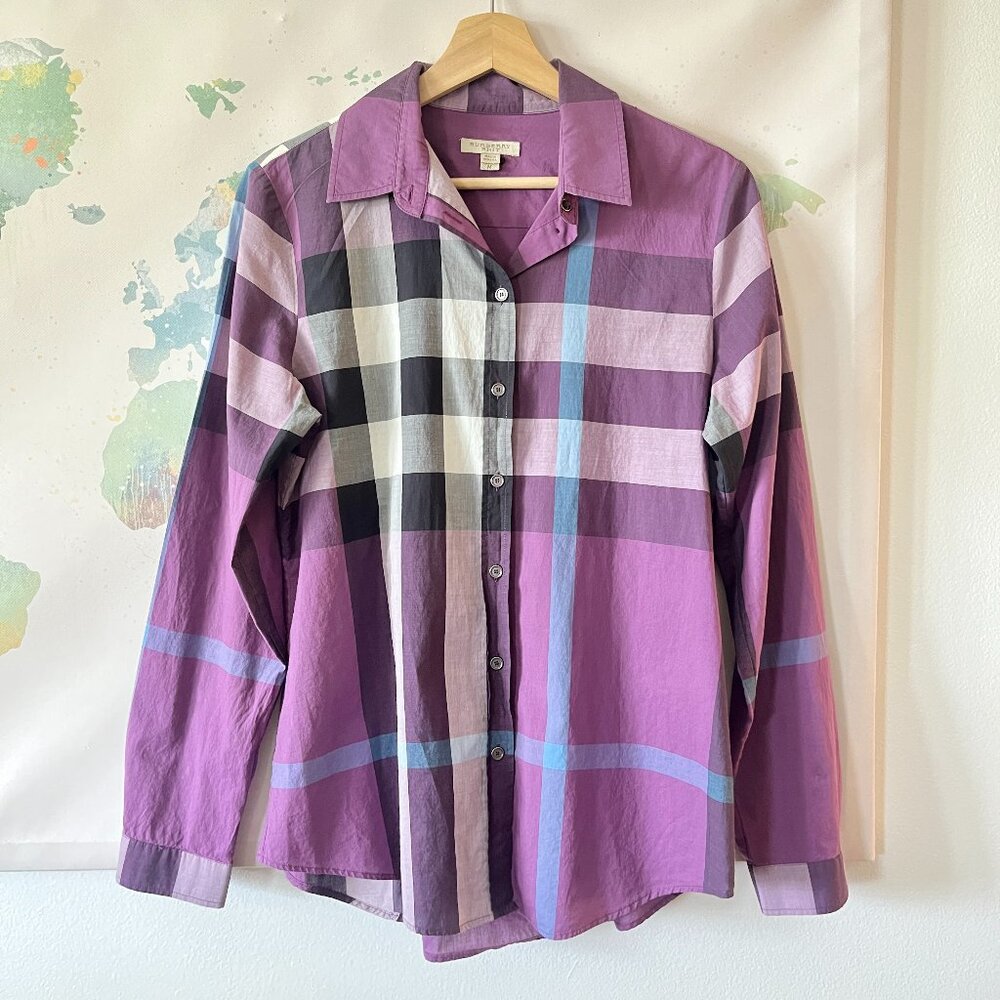 Burberry Multicolor Plaid Button Down Shirt